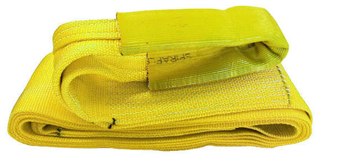 6 inch Tow Wtrap Heavy Duty yellow recovery strap from Wrecker Supply USA for vehicle towing