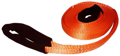 Wrecker Supply USA ATV Recovery Straps Heavy Duty orange and black durable tow strap