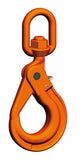 Pewag Grade 80 Swivel Locking Hook in orange for secure lifting and rigging applications