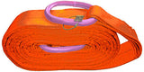 High Strength Tow Strap with Steel Rings in bright orange by Wrecker Supply USA for vehicle recovery