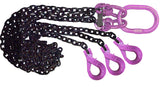 Wrecker Supply USA Industrial Chain Sling with Hooks recovery chain assembly with hooks and GRADE 100 heavy-duty chains