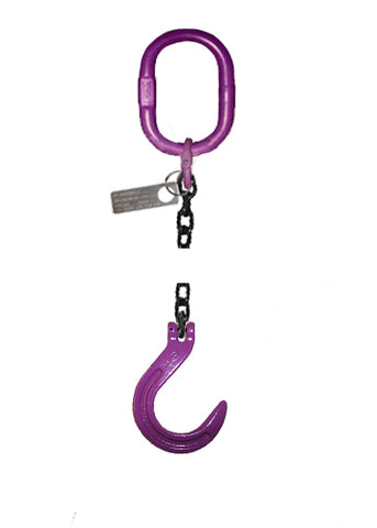 Purple Recovery Tow Chains with Foundry Hook designed for heavy-duty towing and recovery tasks